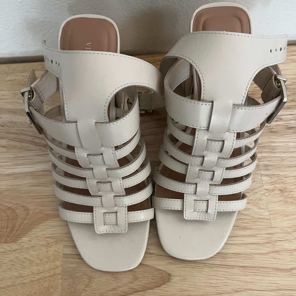 Vince Camuto Cream Strappy Sandals